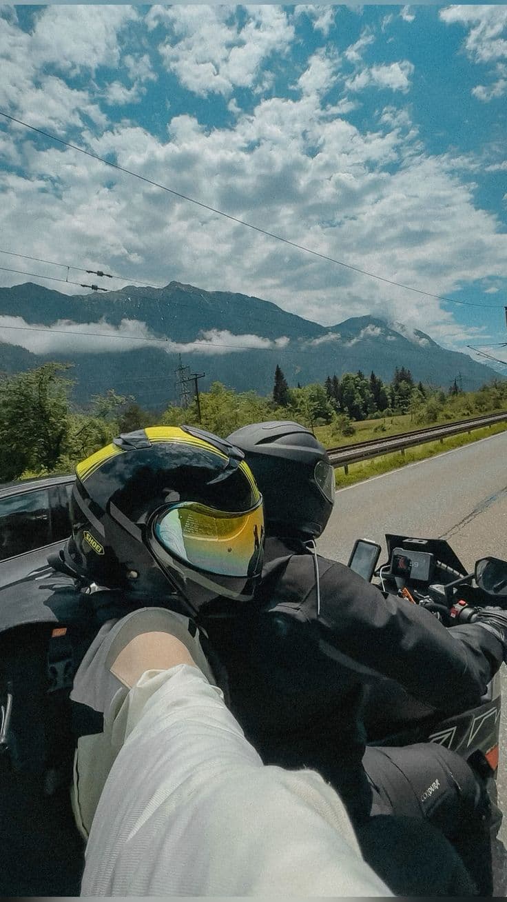 Adventure motorcycle in Albania